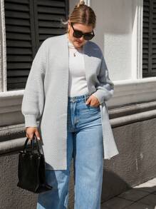 SHEIN LUNE Plus Size Casual Diamond Stripe Pattern Loose Versatile Autumn Cardigan Without Buttonsbusiness Casual Woman,Holiday Outfits,Country Tops