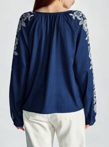 Aveloria Casual Placement Print Long Sleeve Shirt, Spring - Multicolor - View 3