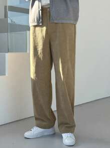 DAZY Pantalones casuales de pierna recta de unicolor para hombres