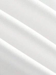 SHEIN Robe mi-longue ajustée décontractée simple et confortable pour préadolescentes, avec volants à la taille, sans manches, blanche. Robe de demoiselle d'honneur - Blanc - View 3