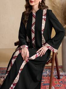 Al Najma 女士土耳其和阿拉伯传统长袍 - 黑色 - 查看 6