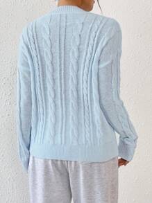 Chiquease Women Casual Solid Color Drop Shoulder Long Sleeve Sweater, Autumn/Winter