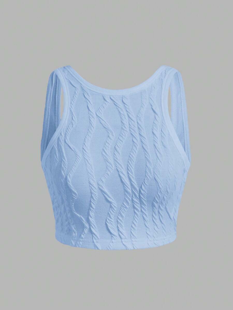 Comfortcana Plus Size Solid Color Minimalist Casual Tank Top, Fashion For Everyday Wear - Blue - View 1