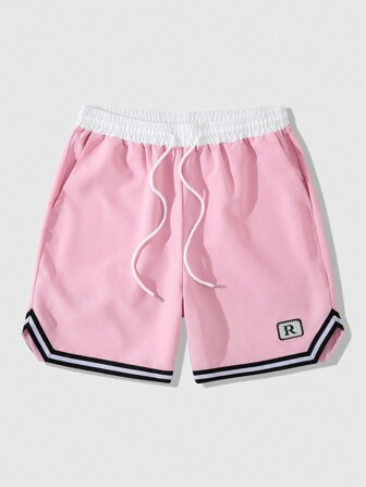 Prep Women's Simple Fashionable Casual Contrast Stripe Shorts For Everyday Wear, For Back To School