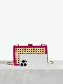 SHEIN SXY Borsette da donna, borse a tracolla, borse da sera, in intreccio di rattan, alla moda, elegante, semplice, personalizzato, versatile, classico, per spiaggia, vacanze, festività, estate, mare.