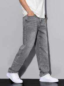 Manfinity Homme 男士休闲水洗锥形牛仔裤