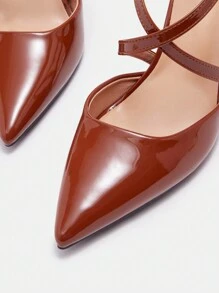 CUCCOO BIZCHIC 1 双女士纯色闪亮尖头高跟鞋，日常办公/休闲装