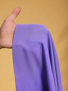 Slaydiva Elegantes romantisches lila Volants A-Linien-Kleid mit Bubbelausschnitt in Große Größen - J