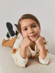 Maija Kids Maija Kids Sudadera informal holgada con cuello redondo y estampado para niñas jóvenes