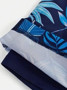 SHEIN Tween Boy Casual Vacation 2 In 1 Swimtrunks