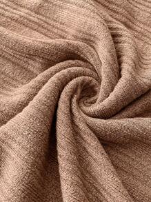 SHEIN Pregnant Women Solid Color Round Neck Rib Casual Sleeveless Dress - Khaki - View 7