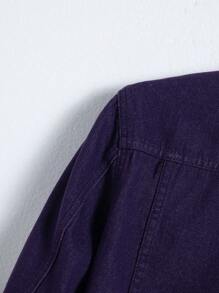 Manfinity Homme Men's Simple Fashion Casual Denim Jacket, Everyday Wear - Purple - View 4