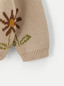 Maija Kids Maija Kids 2pcs/Set Young Girl Floral Pattern Sweater And Sweatpants Casual Suit - Apricot - View 4