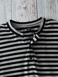 GENTILAND Men's Fitted Striped Crew Neck Long Sleeve Casual Shirt, Suitable For Autumn - Multicolor - View 3