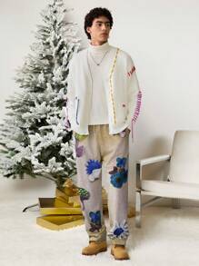 Manfinity VCAY 男士梭织休闲日常宽松松紧腰直筒裤