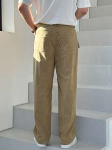 DAZY Pantalones casuales de pierna recta de unicolor para hombres