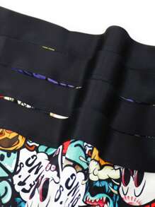 Set de 4 calzoncillos tipo bóxer de hombre de unicolor con parches, de estilo casual y simple