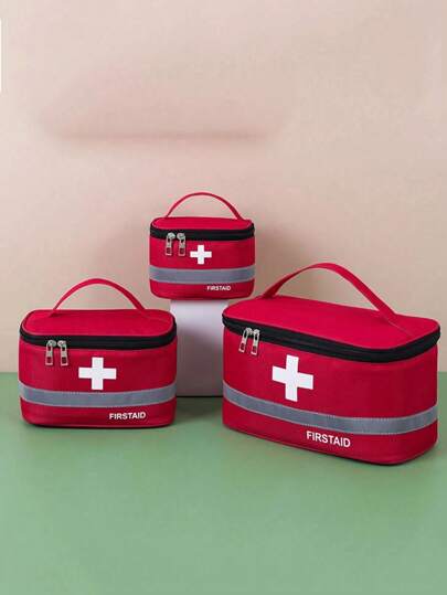 1pc Large Capacity Outdoor Portable Medicine Box, Macaron Color Portable Medical Bag, Medicine Storage Bag, Home Travel First Aid Bag, Empty Bag, Not Included First Aid Accessories For Travel Storage Bag,Makeup Bag,Cosmetic Bag,Vacation Organizer,Large Capacity Makeup Organizer Makeup Case, Gift,Vacation And Festival Halloween Christmas Multifunctional Use(S/M/L),Boho Vibes