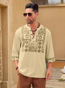 Manfinity RSRT Men's Simple Fashion Casual Long Sleeve Shirt, Everyday Wear