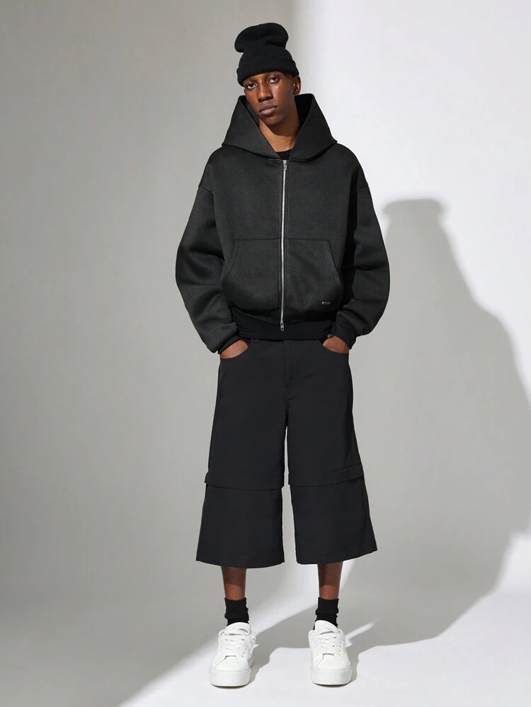 Jorts convertibles de nylon de un solo color a shorts