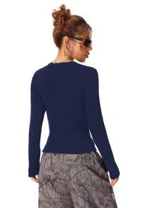 Coolane Women's Fall/Winter Casual Knit With Fleece V-Neck T-Shirt