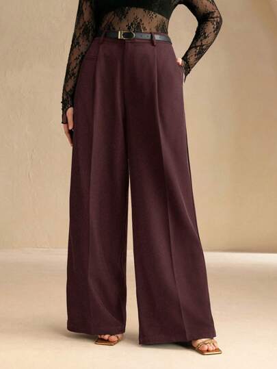 Anewsta 大码女式休闲阔腿裤，时尚办公室/通勤裤，新年毕业季、返校季、女教师装