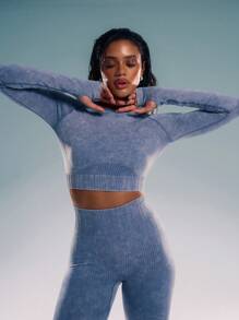 Musera Sport Long Sleeve Fitted Open Back Top, Padel, Tennis, Pickleball Gym Fitness