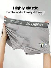 3-Pack Teen Boy Letter Elastic Waistband Boxer Briefs - Multicolor - View 3