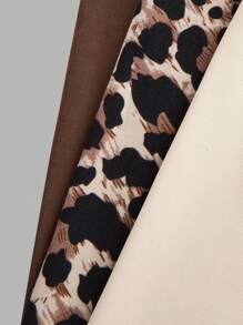 Slaydiva Set de 3 leggings casuales y simples de talla grande para mujer con estampado sólido y de leopardo, adecuados para el verano