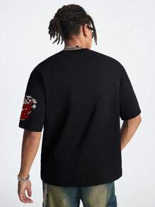 Manfinity VCAY Men's Loose Knit Short Sleeve Crew Neck T-Shirt, Suitable For Summer