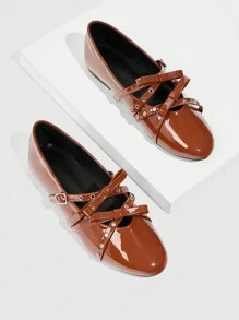 Cuccoo CUCCOO GRLICON Zapatos planos de estilo Y2K para mujer, adecuados para looks punk, motero, chica cool, Halloween, Navidad y fiestas