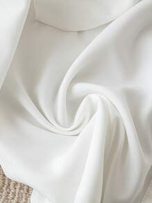 SHEIN Clasi 女士纯白色 3D 蝴蝶结装饰优雅休闲衬衫 - 白色 - 查看 5