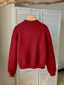 SHEIN Teenager Mädchen Elegante Rollkragen Pullover mit Schulteraussschnitt und Metall Knöpfen, geeignet für Feiertage, Vintage, Lässig Wear, Winter