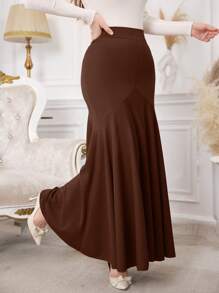Modelyn Bodycon High Waist Fish Tail Flared Skirt For Women - Brown - View 4