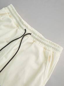 PAVTROS 男士青春街头INS热卖绿色大眼人物超大图案字母双面印花宽松长裤短袖立领T恤套装。男士两件套服装，说唱歌手服装 - 彩色 - 查看 7