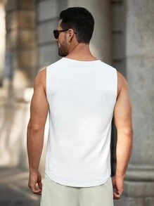 Manfinity Homme Chaleco casual de los hombres con decoración de correa tejida simple