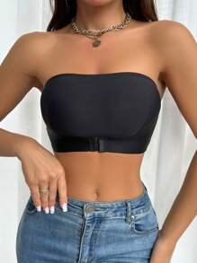 Summer Strapless Slip-Resistant & Anti-Light Innerwear For Women (1pc) - Black - View 5