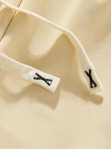 Manfinity EMRG Men's Young Street INS Khaki Tennis Polo Set With Side Multi-Stripe Patchwork Color-Blocked Design, Double Front Pockets, And Half-Zip High Stand Collar Long-Sleeve Quarter Zip Top With Pants. Men Tracksuit, Men Clothes, Men Two Pieces Outfits, Fall Clothes - Apricot - View 4