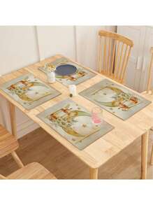 1/4/6 pièces Sets de table, Sets de table étoile lanterne pour le Ramadan, Sets de table saisonniers de printemps pour la célébration de l'Aïd al-Fitr, pour la maison et le restaurant