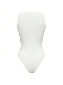 INAWLY Effen kleur dames body met brede bandjes, casual, slim fit