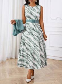 SHEIN Lady 春夏秋冬优雅办公室聚会新年女士连衣裙 - 彩色 - 查看 3