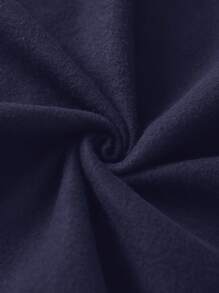 SHEIN Teen Girl's Solid Color Ribbed Collar Numeric & English Letter Print Loose Casual Hoodie,In Fall/Winter