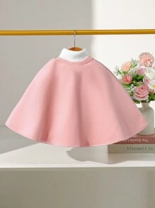 SHEIN Elladie kids 女婴甜美淑女时尚斗篷外套，秋冬 - 粉色 - 查看 2