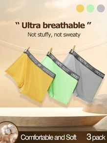 3-Pack Teen Boy Letter Elastic Waistband Boxer Briefs - Multicolor - View 2