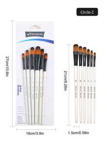 مجموعة فرش دائرية رأس زاوي للفنان 6 قطع الشعر الناعم الأبيض من النايلون ، فرش طلاء للألوان الإكريلك والزيتية والمائية ، للرسم على الجسم والوجه والصخور والقماش للفنانين والطلاب والبالغين، إكسسوارات أعياد الميلاد والأعياد والسنة الجديدة، هدايا عيدية للعودة للمدرسة ومستلزمات المدرسة - Z - مشاهدة 8