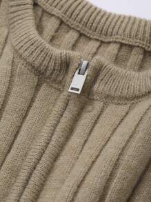 DAZY Men's Casual Solid Color Half-Zip Up Sweater,Fall Clothes Business Attire Quarter Zip Men - Khaki - View 8