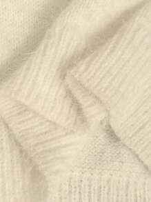 Chiquease European And American Stylish Design 3D Heart Embroidered Faux Mink Loose Fit Pullover Sweater, Autumn/Winter