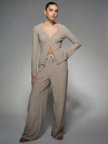 MISSGUIDED Pantalon rayé à taille basse avec cordon de serrage - Multicolore - Voir 6