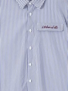 SHEIN 1 件青少年男孩休闲条纹印花宽松短袖衬衫，适合春夏季，青少年男孩春季返校服装 - 彩色 - 查看 6