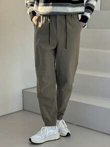 DAZY Men's Drawstring Waist All-Match Versatile Sweatpants - Grey - View 7